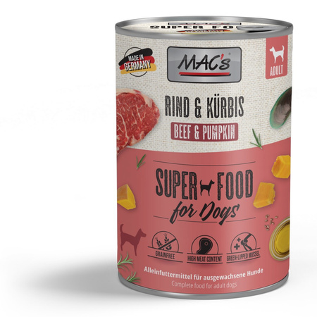 MAC's Dog Bezzbożowa Mokra Karma Dla Psa Mix Smaków Bez Drobiu 6x400g