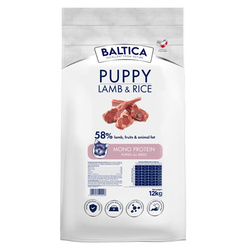 Baltica Puppy Jagnięcina z Ryżem 12kg Monoproteinowa Sucha Karma Dla Szczeniąt Wszystkich Ras