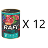 Rafi Mokra Karma dla Młodych Psów z Jagnięciną Puszka Zestaw 12 x 400 g