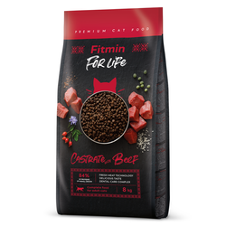 Fitmin For Life Castrate Beef 8kg Sucha Karma z Wołowina i Ryżem Dla Kotów Kastrowanych