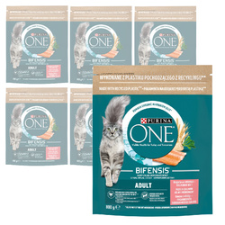 Purina One Bifensis Adult 6x800g Sucha Karma Dla Kota z Łososiem