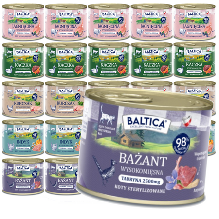 Baltica Smaki Regionów Mix Smaków 24x185g Bezzbożowa Mokra Karma Dla Kotów Sterylizowanych