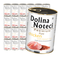 Dolina Noteci Premium Pure Bogata w Kurczaka z Ryżem Puszka 24x400g Mokra Karma Dla Psa
