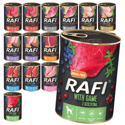 Rafi 20x400g Bezzbożowa Mokra Karma dla Dorosłych Psów Mix 8 Smaków