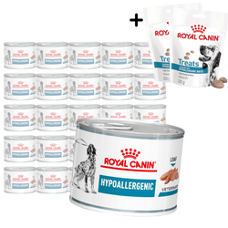 Royal Canin Veterinary VHN Dog Hypoallergenic 24x200g Mokra Karma Pasztet Dla Psów z Nietolerancją Pokarmową + GRATIS Przysmak 2x230g