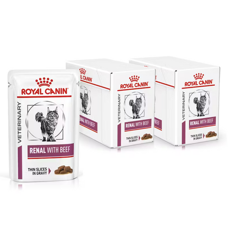 Royal Canin Veterinary Renal 24x85g Mokra Karma Dla Kotów Z Niewydolnością Nerek Zapobiega Powstawaniu Kamieni Wołowina W Sosie