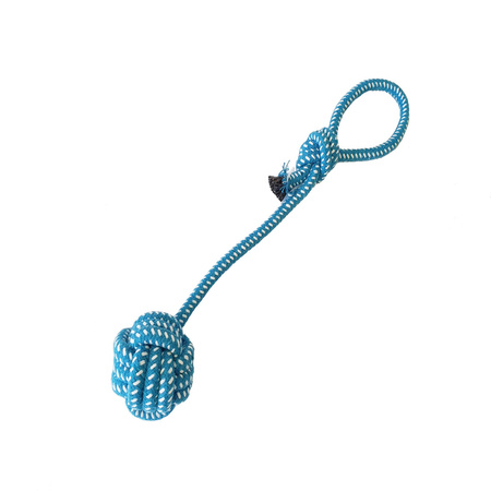 Szarpak Dla Psa Sznur Piłką Gryzak 38cm Niebieska