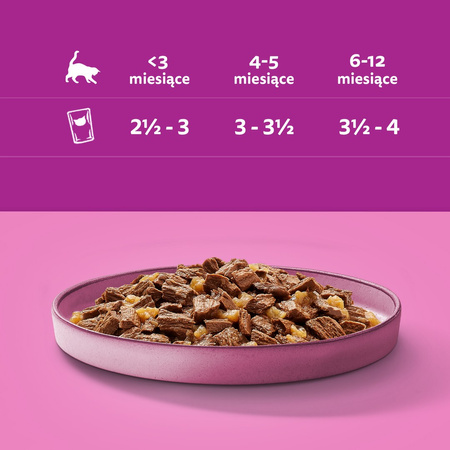 WHISKAS Junior Saszetka 28x85g Mokra Karma Dla Kociąt Kawałki z Kurczakiem w Galaretce
