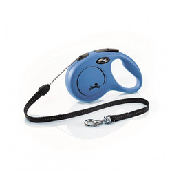 FLEXI New Classic S 8m mocna automatyczna smycz dla psów do 12kg NIEBIESKA