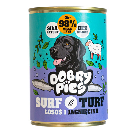 Dobry Pies Surf & Turf 12x400g Mokra Karma Dla Dorosłych Psów Mix 4 Smaków