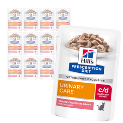 Hill's Prescription Diet c/d Multicare Stress 12x85g Mokra Karma W Sosie Z Łososiem Dla Kota Wsparcie Zdrowia Układu Moczowego