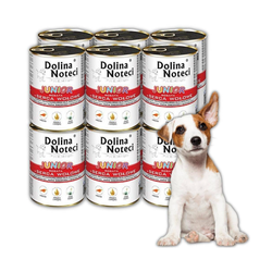 Dolina Noteci Premium Junior Serca Wołowe 12x400g Mokra Karma Dla Szczeniąt