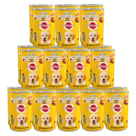 PEDIGREE Junior 24x400g z Kurczakiem w galaretce Zdrowy Start dla szczeniąt 1-12 miesięcy
