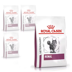 Royal Canin Veterinary Renal 4x400g Sucha Karma Dla Dorosłych Kotów Z Niewydolnością Nerek Zapobiega Powstawaniu Kamieni