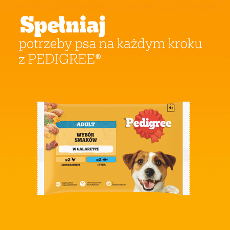 Pedigree Adult Wybór Smaków 52x100g Mokra Karma Dla Dorosłych Psów Kurczak Ryba W Galaretce