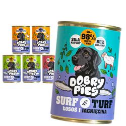 Dobry Pies Surf & Turf 6x400g Mokra Karma Dla Dorosłych Psów Mix 4 Smaków
