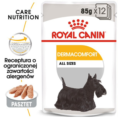Royal Canin CCN Dermacomfort 85g Karma Mokra Pasztet Dla Psów Dorosłych O Wrażliwej Skórze Skłonnej Do Podrażnień