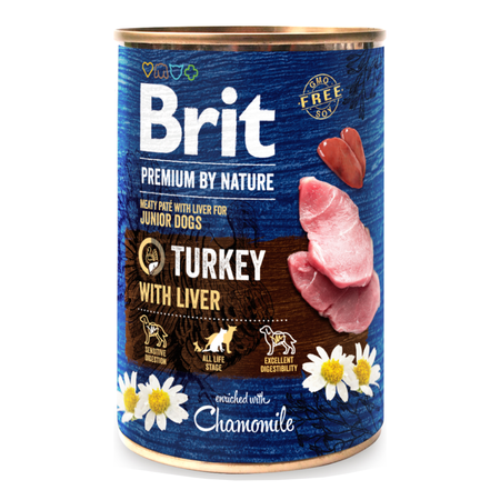 Brit Premium by Nature Junior Mokra Karma Dla Szczeniąt Indyk Z Wątróbką 6x400g