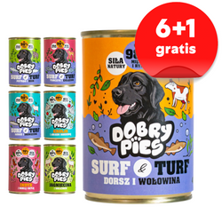 Dobry Pies 7x400g Mokra Karma Dla Psów Wszystkich Ras Mix 6 Smaków 7+1 GRATIS