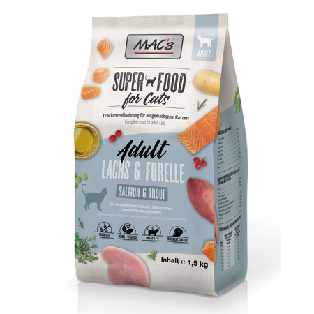 MAC's Cat Adult Sucha Karma Dla Kota 1,5kg Łosoś Pstrąg