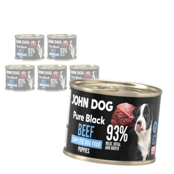 John Dog Pure Black Beef Puppies 6x200g Mokra Karma Dla Szczeniąt Z Wołowiną