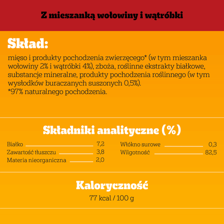 PEDIGREE Z Wołowiną 20x1200g W Galaretce Dla Dorosłych Psów Mokra Karma