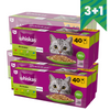 Whiskas Adult 160x85g Mix Smaków Mokra Karma Dla Dorosłych Kotów 4 Smaki W Galaretce 3+1 GRATIS