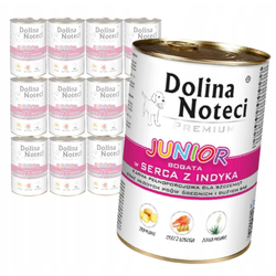 Dolina Noteci Premium Junior 12x400g Mokra Karma Dla Psa Bogata w Serca Indyka