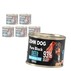 John Dog Pure Black Deer Puppies 6x200g Mokra Karma Dla Szczeniąt Z Jeleniem