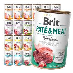 Brit Pate&Meat Mokra Karma Dla Psów Mix Smaków 24x400g Wołowina Królik Jagnięcina Kurczak Kaczka Łosoś