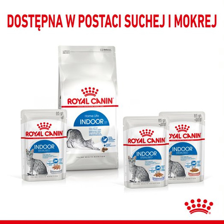 Royal Canin Indoor Sterilised w Sosie i Galaretce 6x85g Karma Mokra Dla Kotów Sterylizowanych Niewychodzących