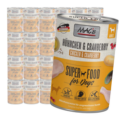 MAC's Dog Bezzbożowa Mokra Karma Z Kurczakiem I Żurawiną 24x400g Dla Psa Na Stawy Drogi Moczowe Infekcje
