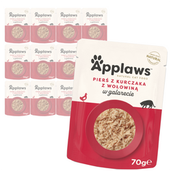 Applaws Cat Mokra Karma Dla Kota 12x70g Pierś Z Kurczaka z Wołowiną w Galaretce 