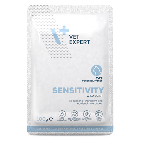 Vet Expert Sensitivity Mokra Karma Weterynaryjna Z Dzikiem 12x100g Dla Kotów Z Nietolerancją Pokarmową