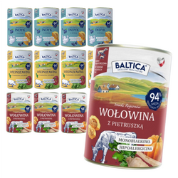 Baltica Samki Regionów 12x400g Monoproteinowa Hipoalergiczna Bezzbożowa Mokra Karma Dla Psa Wołowina Indyk Wieprzowina