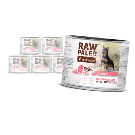 Raw Paleo Pork&Lamb Adult Duoprotein 6x200g Mokra Karma Dla Psa z Wieprzowiną i Jagnięciną