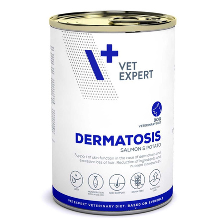 Vet Expert Dermatosis Mokra Karma Dla Psa Łosoś Z Ziemniakami 12x400g Zdrowa Skóra I Sierść