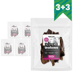Uniszki Płuca Wołowe 6x200g Naturalny Miękki Przysmak Dla Psa  3+3 GRATIS