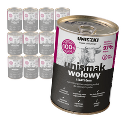 Uniszki Unismak 12x400g Bezzbożowa Mokra Karma Dla Psa Z Wołowiną I Batatem