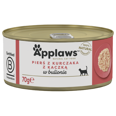 Applaws Cat Mokra Karma Dla Kota 24x70g Pierś z Kurczaka z Kaczką w Bulionie