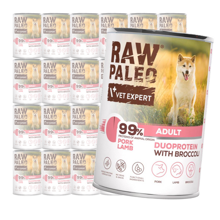 Raw Paleo Pork&Lamb Adult Duoprotein 24x400g Mokra Karma Dla Psa z Wieprzowiną i Jagnięciną