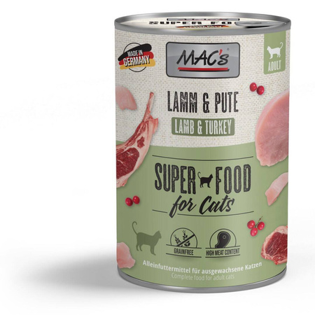 MAC's Cat Mokra Karma Dla Kota Mix Smaków 12x400g Drób Cielęcina Indyk Jagnięcina Łosoś Kurczak