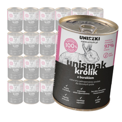 Uniszki Unismak Królik z Burakiem 24x400g Bezzbożowa Mokra Karma dla Psa