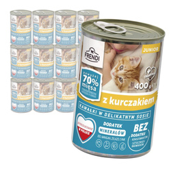 Frendi Junior Mokra Karma Dla Kociąt 12x400g Kawałki W Sosie  Z Kurczakiem