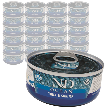 Farmina N&D Cat Ocean Tuna & Shrimp 24x70g Mokra Karma Dla Kota Tuńczyk Krewetki