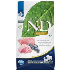 Farmina N&D Dog Prime Adult Medium Maxi 2,5kg Sucha Karma Dla Dorosłych Psów Średnich i Dużych Ras Jagnięcina Borówka