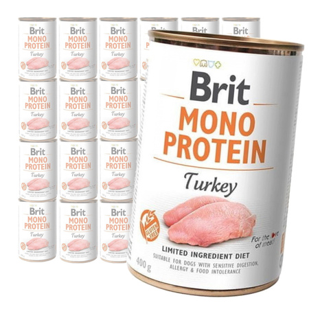 Brit Mono Protein 24x400g Mokra Karma dla Psów z Indykiem