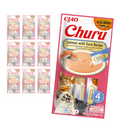 Inaba Cat Churu Salmon With Tuna 40x14g Kremowy Przysmak Dla Kota Pasta z Łososiem i Tuńczykiem