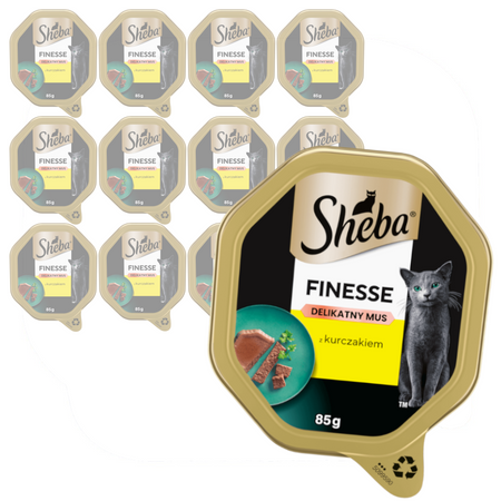 Sheba Finesse Tacka 12x85g Mokra Karma Pełnoporcjowa Dla Kota Z Kurczakiem W Musie