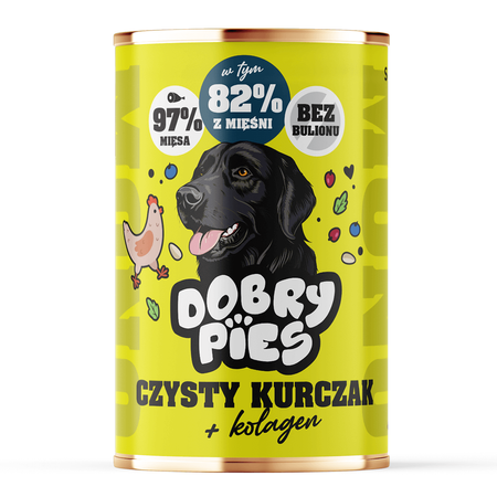 Dobry Pies Mono 20x400g Mokra Karma Dla Psów Z Alergią I Nietolerancją Pokarmową Kurczak Z Kolagenem + GRATIS Słuchawki Tribit 